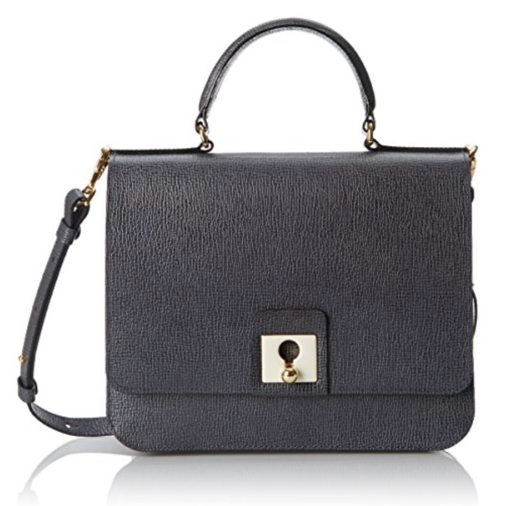 Orla Kiely Black Textured Shoulder Backpack Bag